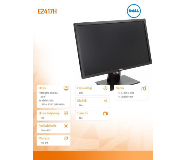 Dell 23.8'' E2417H Czarny - 1442847 - zdjęcie 6